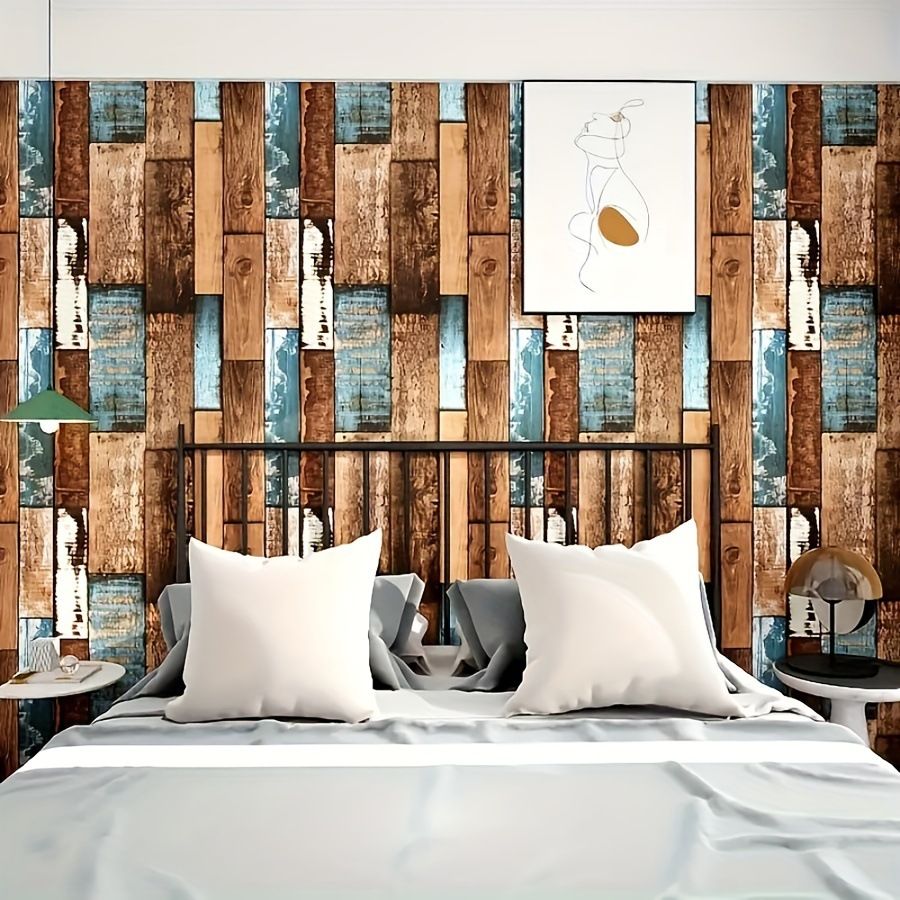 Wood Grain Industrial Style Self-Adhesive Stickers For Old Renovation, Concealing Ugly Parts, Transforming_voghion.com