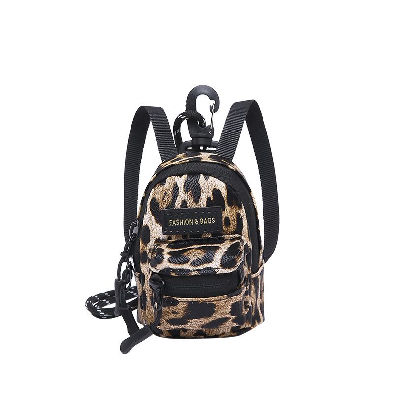 Korean Style Mini Crossbody Trendy Leopard Print Girl's Shoulder Cool Outdoor Travel Earphone Lipstick Bag_voghion.com