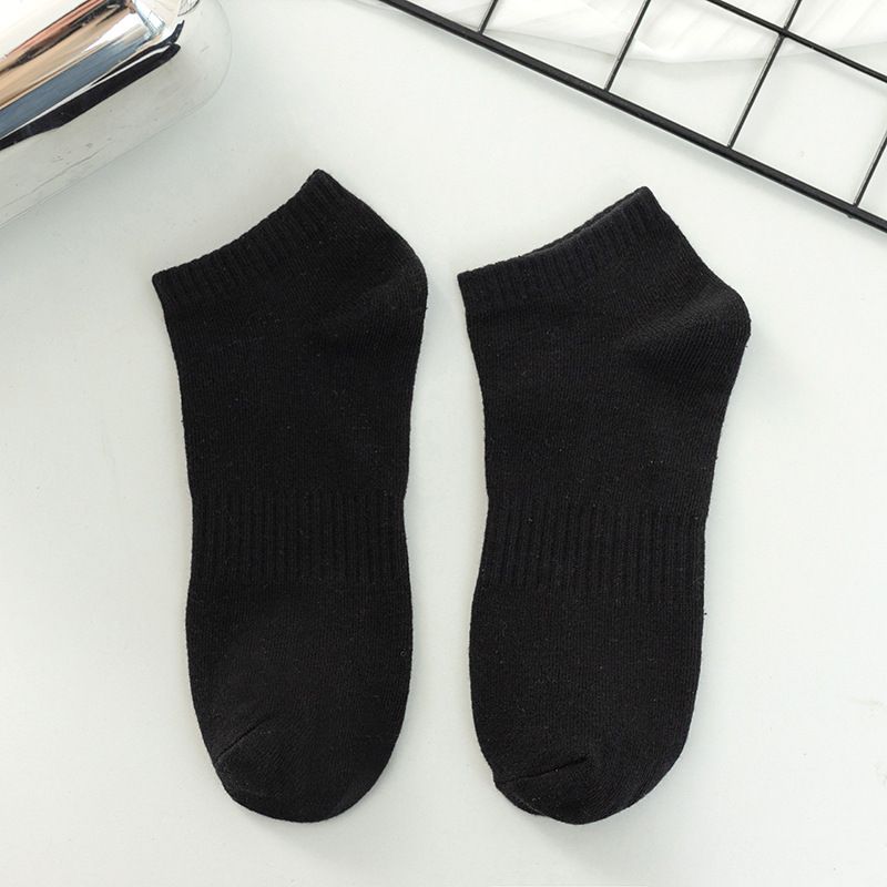 All cotton sweat breathable men's boat socks simple versatile short high elastic sports men's socks solid color low-top shallow mouth socks_voghion.com
