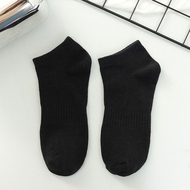 All cotton sweat breathable men's boat socks simple versatile short high elastic sports men's socks solid color low-top shallow mouth socks_voghion.com