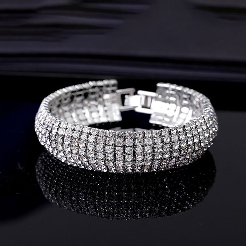 Sieraden Strass Kristal Dames 7 Rijen Gebogen Volledige Diamanten Klauwketting Armband_voghion.com