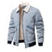 Man's clothing Men's fleece denim jacket jacket casual quality washed denim jacket_voghion.com