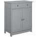 Kleankin Compact Freestanding Bathroom Linen Cabinet With 2 Drawers Metal Knob Elevated Base MDF Grey Storage Solution_voghion.com
