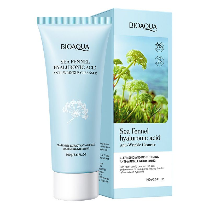 BIOAOUA Acqua Idratante Antirughe all'Anice di Mare con Acido Ialuronico, Controllo della Temperatura e dell'Olio, Detergente Viso_voghion.com