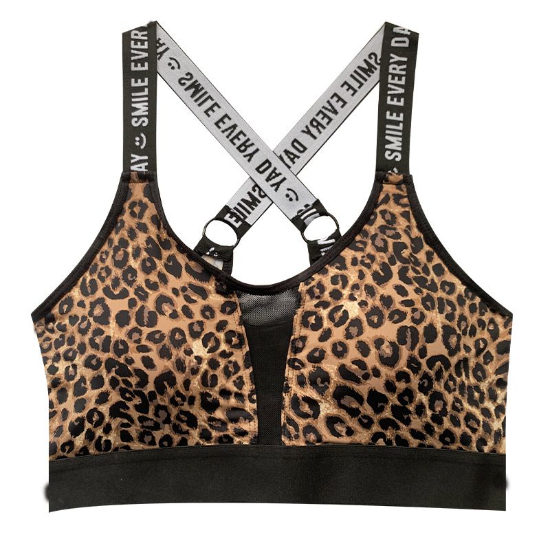 Wild Print Sports Bra - Leopard Pattern Yoga Top For Running Gym Fiess, Seamless Bralette With Thick Padding, Breathable_voghion.com