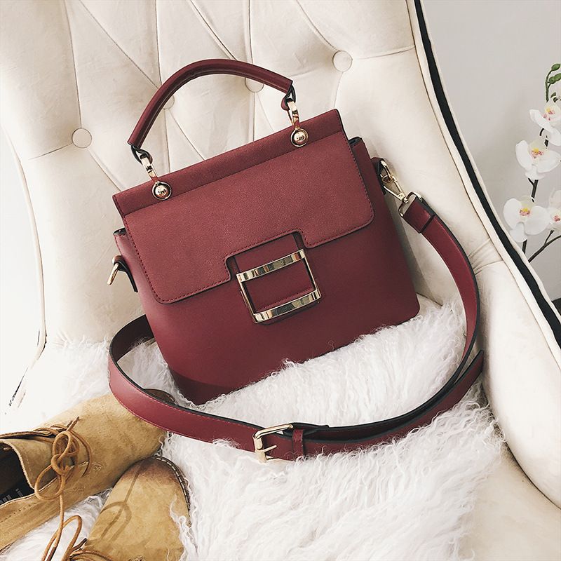 Frosted Women's Bag Wide Shoulder Strap Crossbody Small Square Bag Portable Shoulder Bag_voghion.com