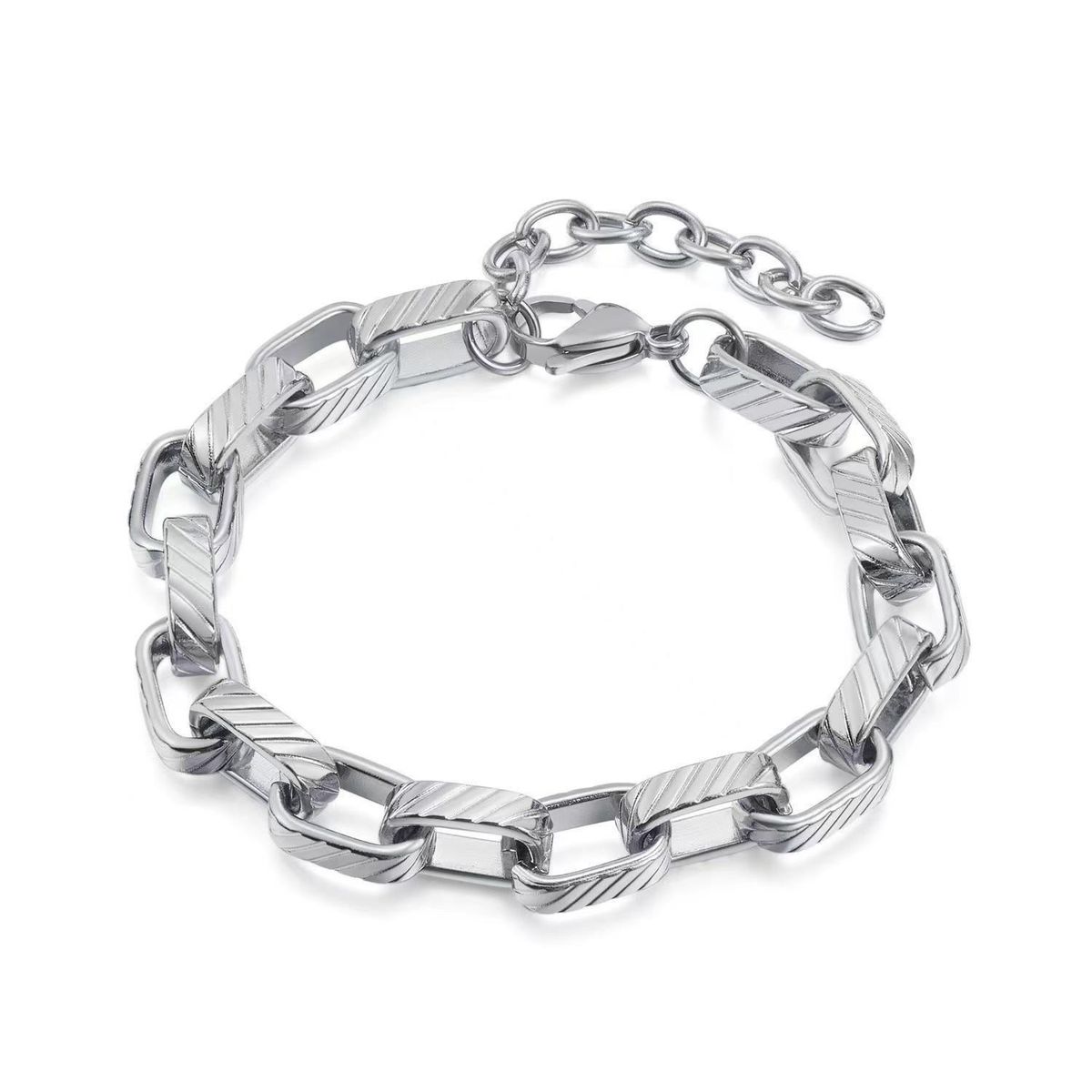 Bracciale a doppio strato a forma di cuore, nuovo e venduto, in acciaio inossidabile, accessorio versatile e alla moda._voghion.com