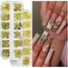 Beauty Health Nail Art Hot Sale 12 Grid Metal Rivet Cross Summer Pineapple Starfish Cactus Nail Jewelry Set_voghion.com