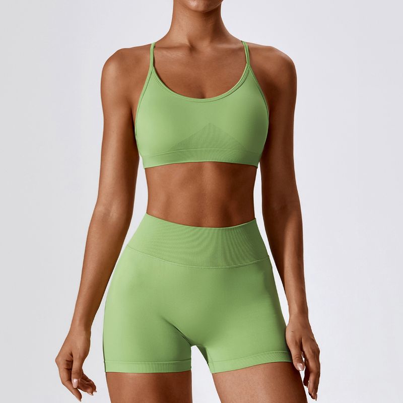 Dammekleeder nahtlos schéine Réck Yoga Kostüm Laf séier dréchent enk Sport Fitness Kostüm fir Fraen_voghion.com