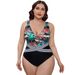 hot selling nylon steel-free V-neck large size one-piece swimsuit for women _voghion.com