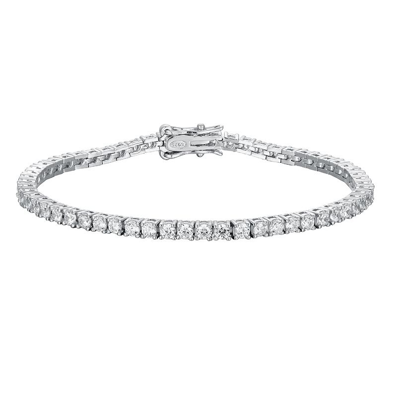 2,5mm 6 Punkte Moissanite Armband INS Nischen Design Reinem Silber Voll Diamant Tennis Kette Einfache Licht Luxus Geburtstag_voghion.com