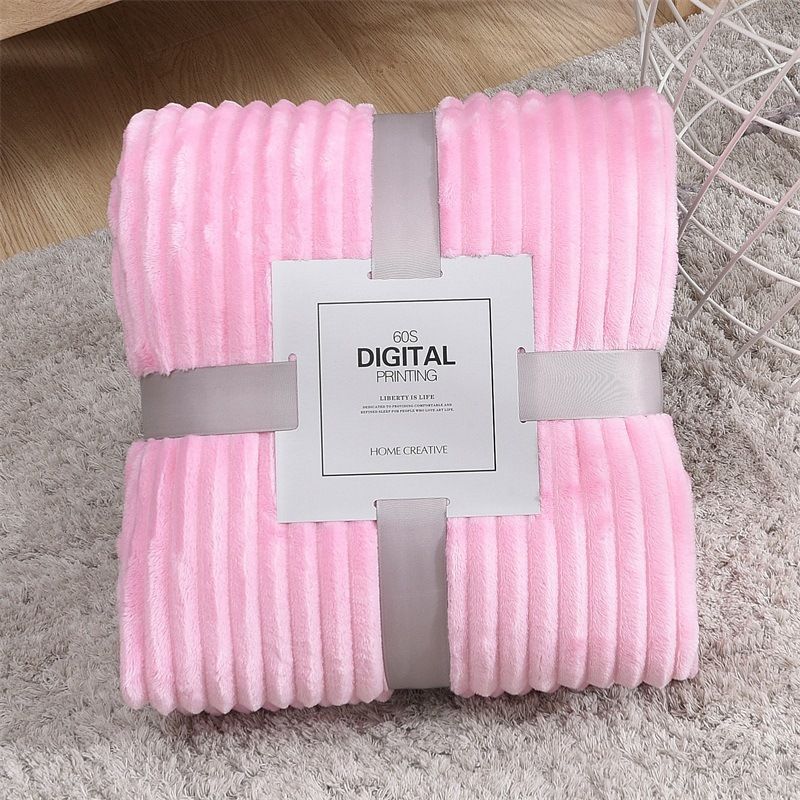 New solid color cloud mink velvet draw out blanket flannel blanket thickened yoga blanket gift blanket_voghion.com