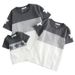 Mother & Kids factory distribution parent-child summer clothes 2024 new color matching printed T-shirt family of three_voghion.com