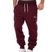 Men's Brushed Fleece Sweatpants With Cuffed Hem - Warm, Comfortable & Stylish Casual Workwear Pants_voghion.com