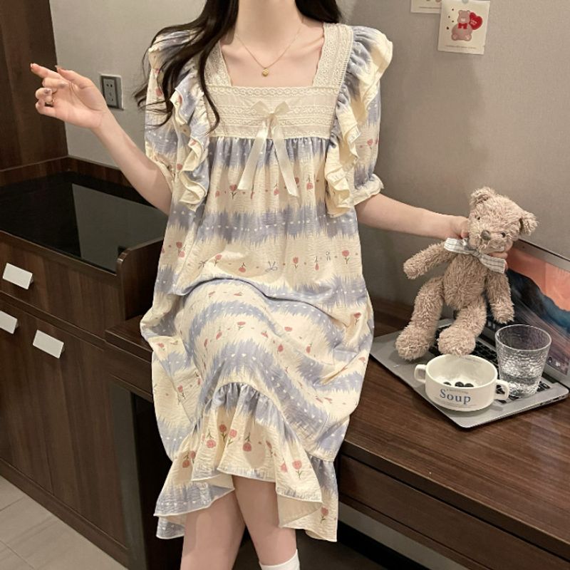 2024 nova camisola curta de algodão nuvem feminina na primavera e no verão, pulôver de manga comprida para transmissão ao vivo feminina em casa_voghion.com