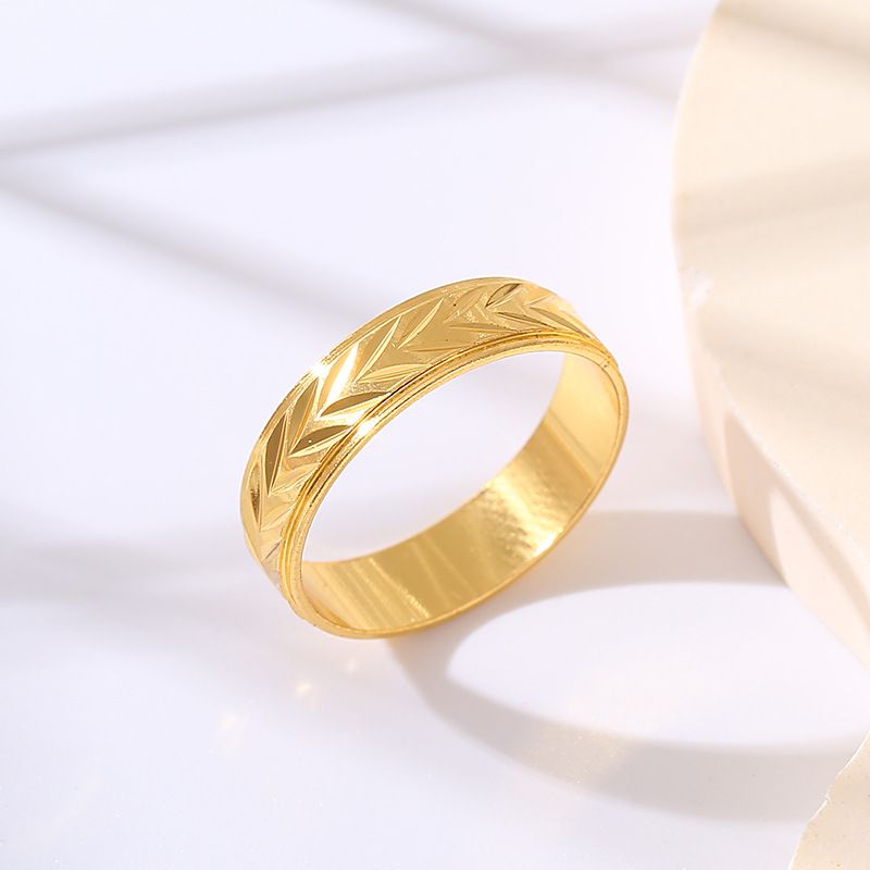 Anello da uomo in ottone, semplice, con fascia semplice, in oro sabbiato, di lusso, di alta qualità, con senso di nicchia, leggero ed esagerato._voghion.com