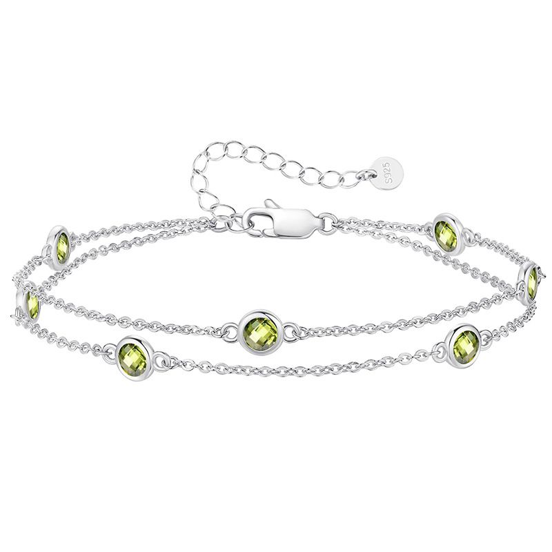 Bijoux pour femmes, bracelet en pierre d'anniversaire, bracelet à chaîne réglable, bijoux cadeaux pour femmes à la mode_voghion.com
