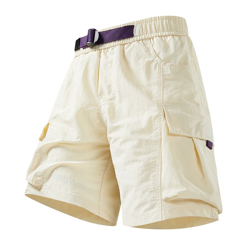 Pantalon cargo en soie glacée, coupe ample, décontracté, style américain, pour homme, multi-poches, fin, séchage rapide_voghion.com