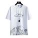 Men's Large Size Sports Leisure Suit Men's Loose Printed Short-Sleeved T-Shirt With Five-Point Shorts_voghion.com
