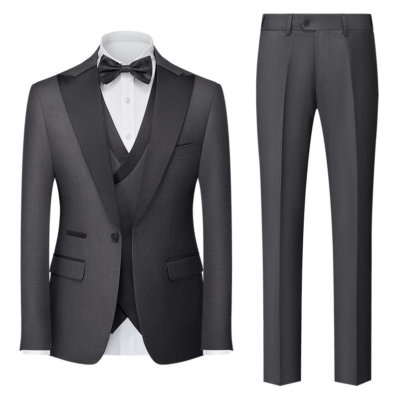 Men's clothing new suit three-piece suit style slim dress suit_voghion.com