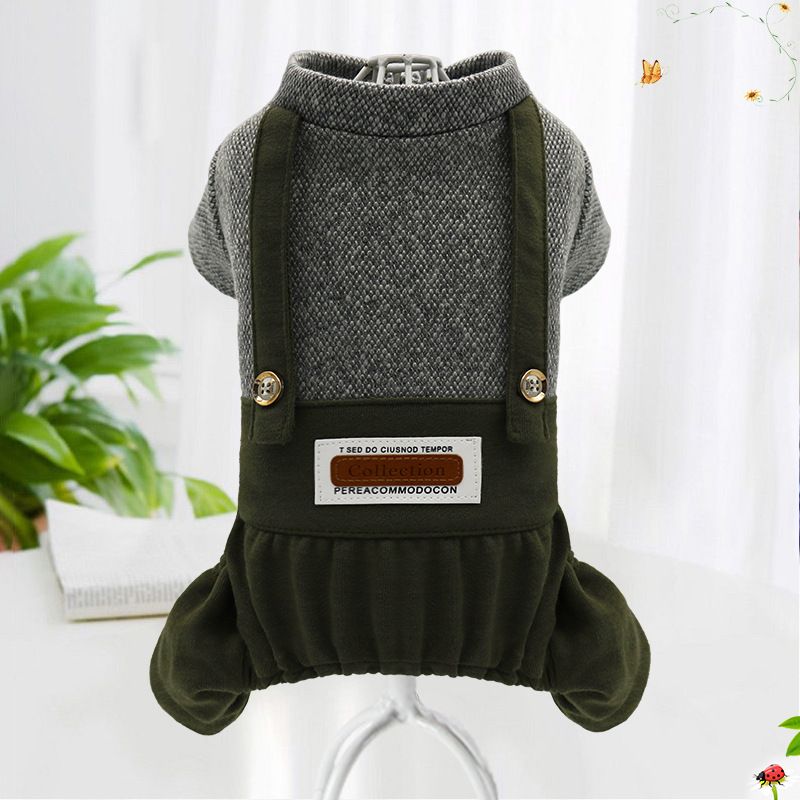 New Dog Pet Spring Autumn Winter Teddy Bichon Puppy Cat Harness Knitted Four-legged Clothes_voghion.com