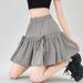 Strikvormige bloemknoppluizige rok voor dames in de zomer van 2025, nieuwe anti-reflecterende A-lijn cakerok_voghion.com