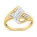 10K Yellow and White Gold 1.00 Cttw Round And Baguette-Cut Diamond Accent Bypass Ring (H-I Color, I2-I3 Clarity)_voghion.com