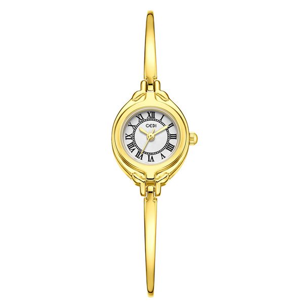 Goldie's Niche High-end Hand Linked Watch, Compact Retro Bracelet Style Women's Watch, Gold High Beauty Slim Strap Quartz Watch_voghion.com