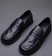 2025 Casual High-end Leather Lazy Loafers, Soft Soled Bean Shoes, Men's Square Toe Shoes_voghion.com