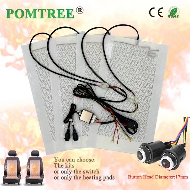 Nuovo riscaldatore per sedili auto da incasso 12V-13,5V 22-25W Cuscinetti riscaldanti in fibra di carbonio Interruttore di controllo a 6 livelli con cablaggio per auto_voghion.com