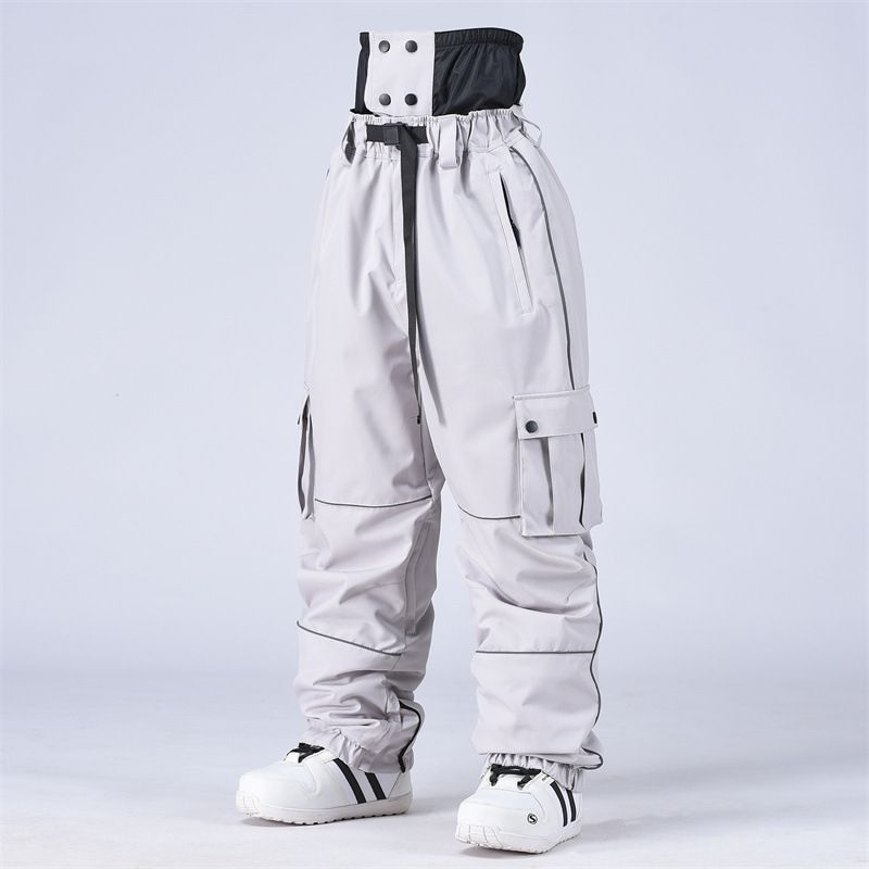 Pantalones unisex de snowboard, estilo ropa de trabajo, resistentes al viento, impermeables, transpirables, cálidos y holgados, ideales para esquiar._voghion.com