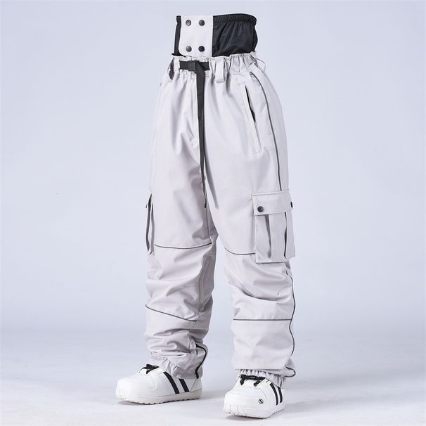 Pantalones unisex de snowboard, estilo ropa de trabajo, resistentes al viento, impermeables, transpirables, cálidos y holgados, ideales para esquiar._voghion.com