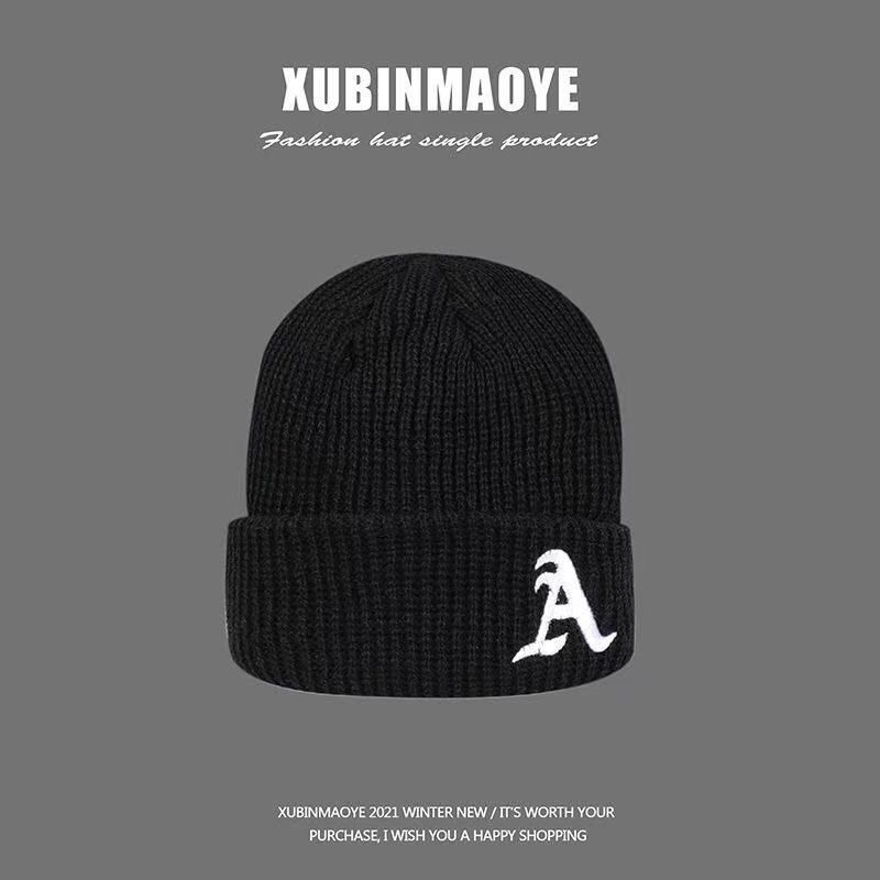 Men's and women's hats English knitted hat men and women jacquard popular hat hip-hop hat alphabet hat warm adult_voghion.com