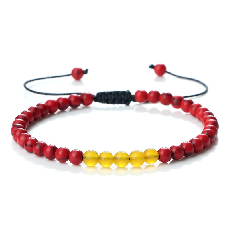 Unisex Schmuck Mode Rot Grün Weiß schwarz armband süße perlen armband türkis perlen gewebt hand seil auf lager_voghion.com
