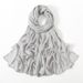 Women's Scarves Solid Wide Soft Brimmed Double Stitch Rayon Thin Shawl_voghion.com