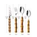 Bamboo Handle Cutlery - 16-Piece Natural Tableware_voghion.com