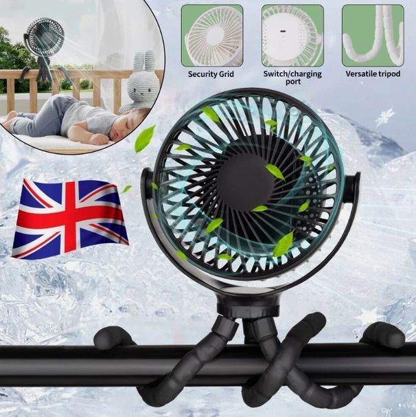 Portable Mini Handheld Stroller Cooling Fan Clip On Desk 3Mode USB Rechargeable_voghion.com