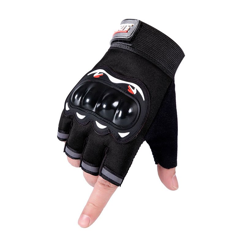 Men's motorcycle half finger motorcycle plus velvet autumn and winter non slip touch screen bicycle riding outdoor fitness gloves_voghion.com