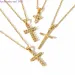Produzione all'ingrosso di gioielli con ciondolo a croce in zircone pieno, anti-ossidazione, placcati in oro, in acciaio inossidabile, per donne_voghion.com