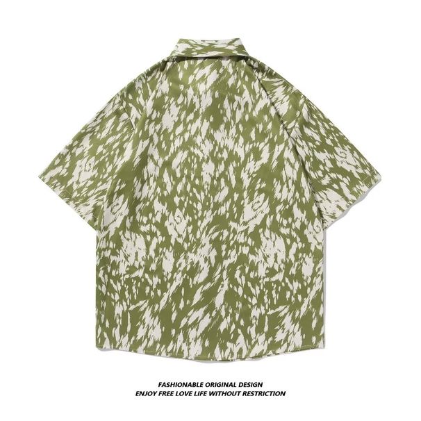 Tie Dye Short Sleeved Shirt For Men, Loose, Trendy, Casual, And Stylish Top_voghion.com