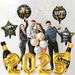 Conjunto de globos digitales 2025 Decoración con globos de Feliz Año Nuevo con borde cruzado Combinación de globos de película de aluminio negro y dorado_voghion.com