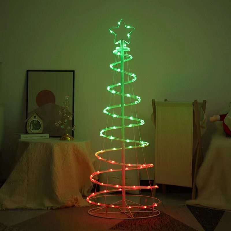 Lumini de Crăciun în formă de fier, con de control al punctului fantezie, telecomandă, lumini inteligente, lumini rotative pentru brad, lumini colorate RGB_voghion.com