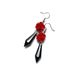 Earrings black teardrop red rose earrings, retro Victorian style_voghion.com