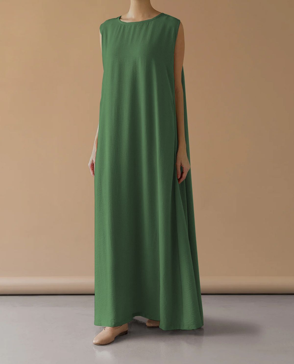 Muslimische Abaya Ärmellose Weste Kleid Kaftan Robe Frauen Kleidung MSL153_voghion.com