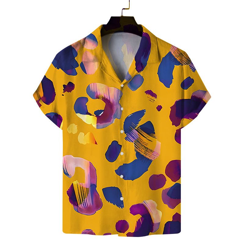 Herrenbekleidung Bedrucktes Kurzarmhemd für Herren Strand-Hawaii-Herrenhemd für Herren_voghion.com