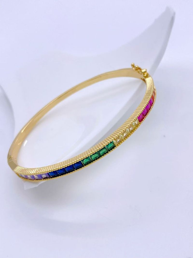 Bracciale Hip Hop colorato, placcato in rame, con luce di nicchia, lusso, zirconi cubici, accessorio alla moda._voghion.com