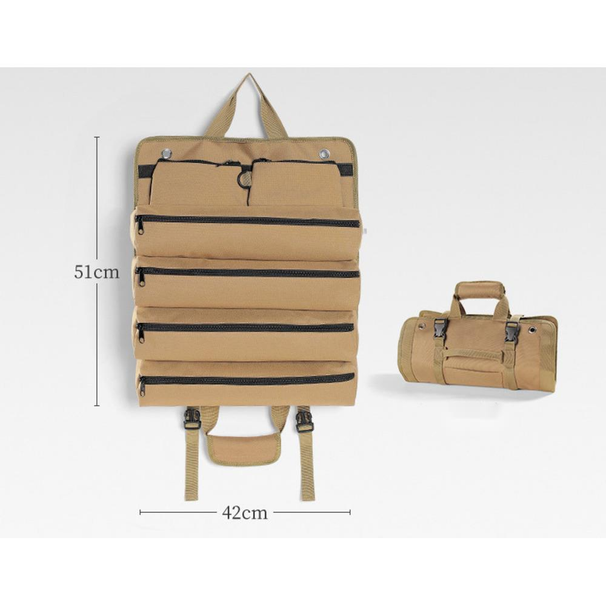 Outdoor multifunctional camping hanging portable foldable hardware household tools hand-held storage bag_voghion.com