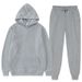 001 Cross-Border Sports Suit Foreign Trade Pullover Solid Color Sweatshirt Sweatpants Set Fashion Fleece Men's Hoodie_voghion.com