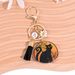 Black Cat Spider Web Print Keychain Halloween Bag Flower Letter Pendant_voghion.com