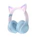 Cuffie wireless montate sulla testa con orecchie di gatto luminose, Bluetooth DR57, con batteria a lunga durata e colori sfumati_voghion.com
